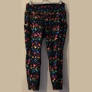 EUC Size 0 Plus Torrid Rainbow Skull Foil Wicking Active Leggings
